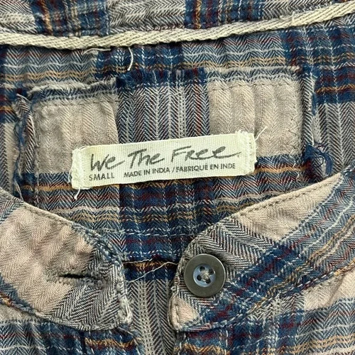 Free People x We The Free Jessi Plaid Bubble Top Small - Picture 7 of 8