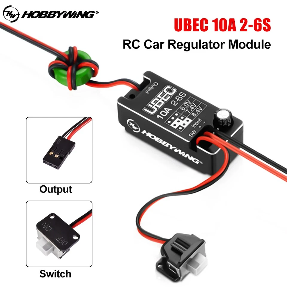 Hobbywing Car Regulator Module UBEC 10A IP67 2-6S 6/7.4/8.4V For RC Crawlers Car - Image 3 of 4