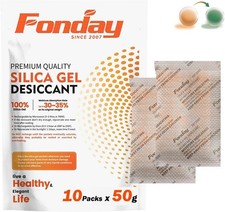 50Gram x 10Packet Rechargeable Silica Gel Desiccant Packets Fonday Food Grade F