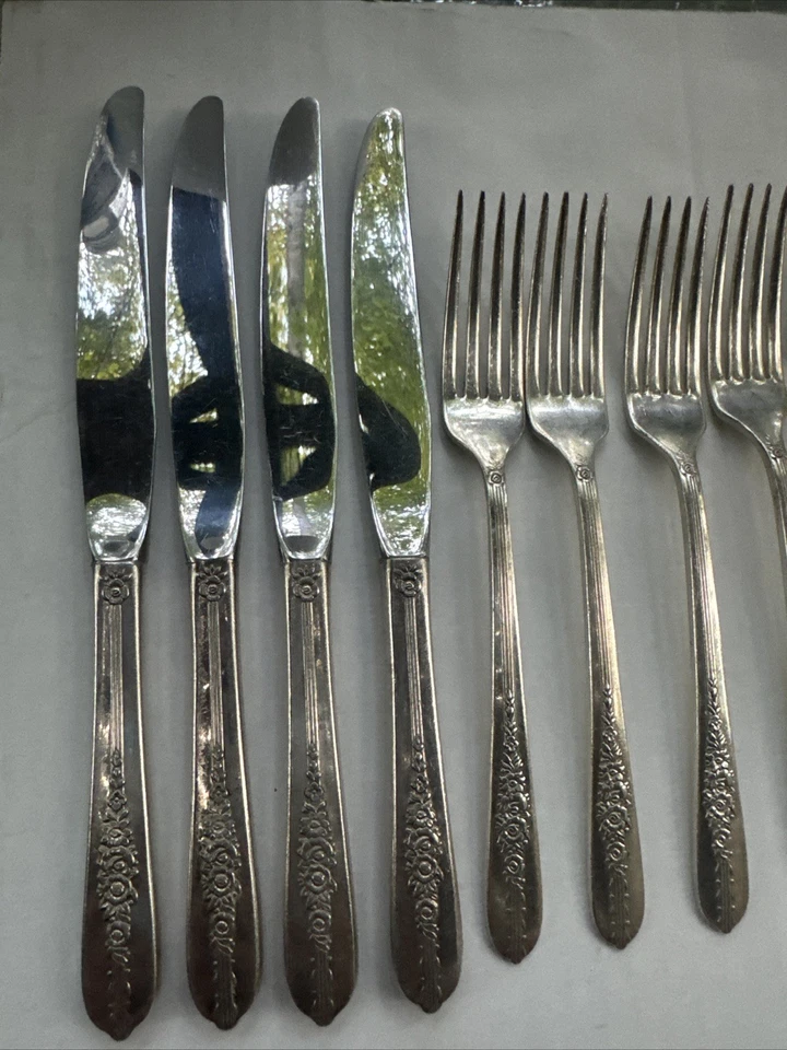 REGAL ROSE - NOBILITY PLATE - Silverplate Flatware / Silverware 47 Pcs Set - Image 3 of 4