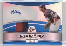 2010 Bowman Platinum Relic Refractor Blue 31/50 Nick Ramirez Patch Auto 1c7