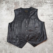 Scully Leather Vest Mens XL Brown Lined Pockets Button Closure Casual