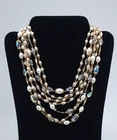Vendome Stamped Vintage Costume Jewelry Faux Pearl Gold Toned Necklace 17.5"