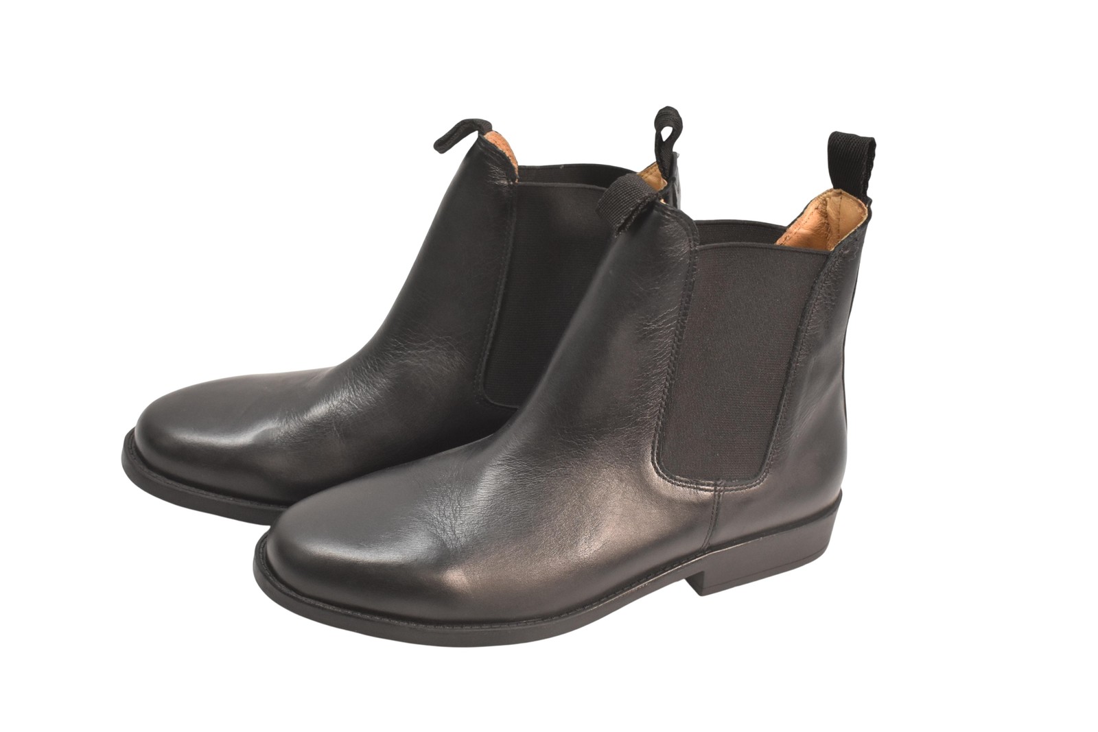 Chelsea Boots Mens Size 9 Black Leather Pull On Ankle Dress Casual Shoes-image