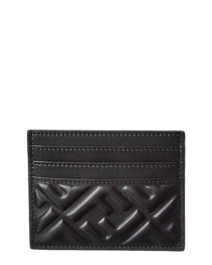 Fendi Leather Card Case Womens Black 44890₽