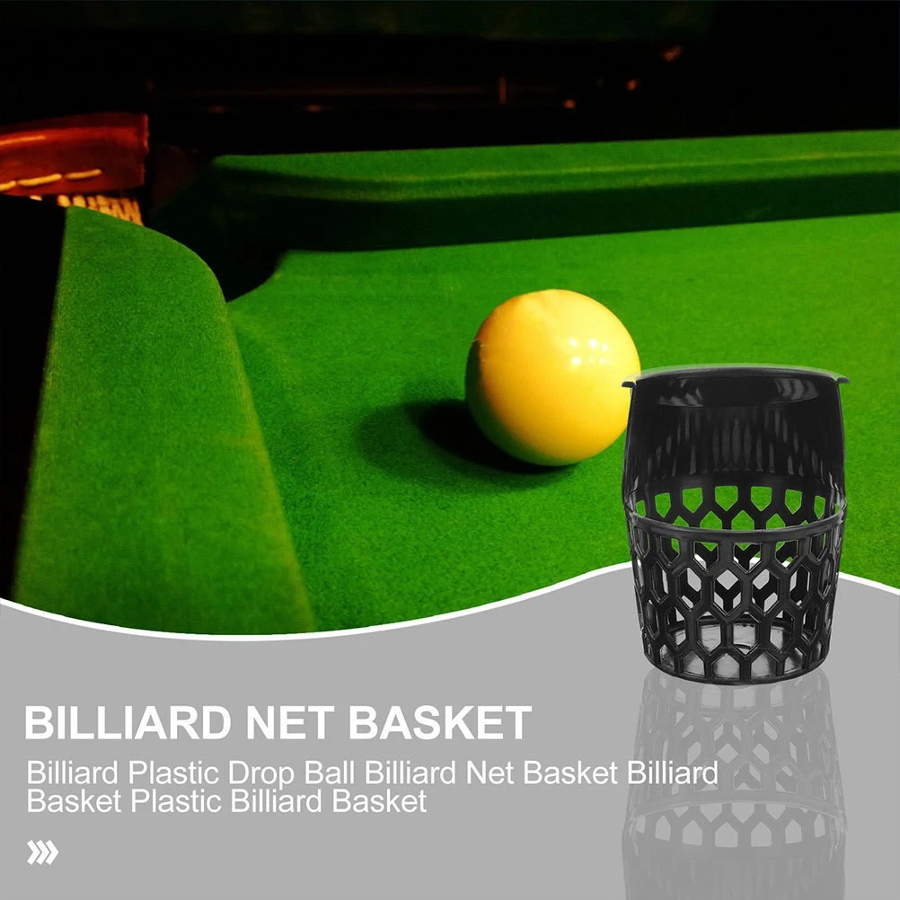 Durable Black Plastic Billiard Basket Storage Holder Drop Ball Pool Table Net