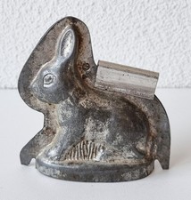 Alte Schokoladenform aus Weißblech - Ostern - winziger Hase - 9 cm - um 1930