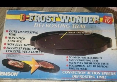 Emson D-Frost Wonder Defrosting Tray, Black Aluminum, Fast Thawing Kitchen Tool