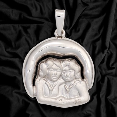 Anhänger Sternzeichen Zwilling 925 Sterling Silber matt Sternzeichenanhänger
