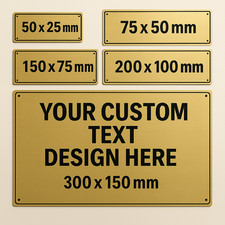 Custom  Laser Engraved Laminate Sign – 300x150 mm – Gold on Black