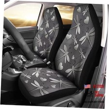 Car Seat Cover Print Auto Seat Summer Thin Breathable Silver Dragonfly