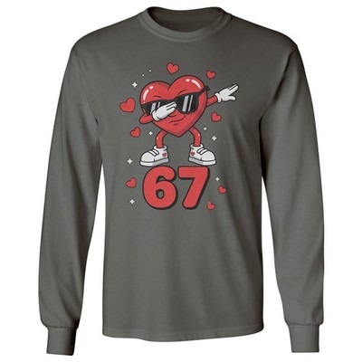 Dabbing Heart 67 - 6-7 Meme Love Valentine's Day Long Sleeve T-Shirt