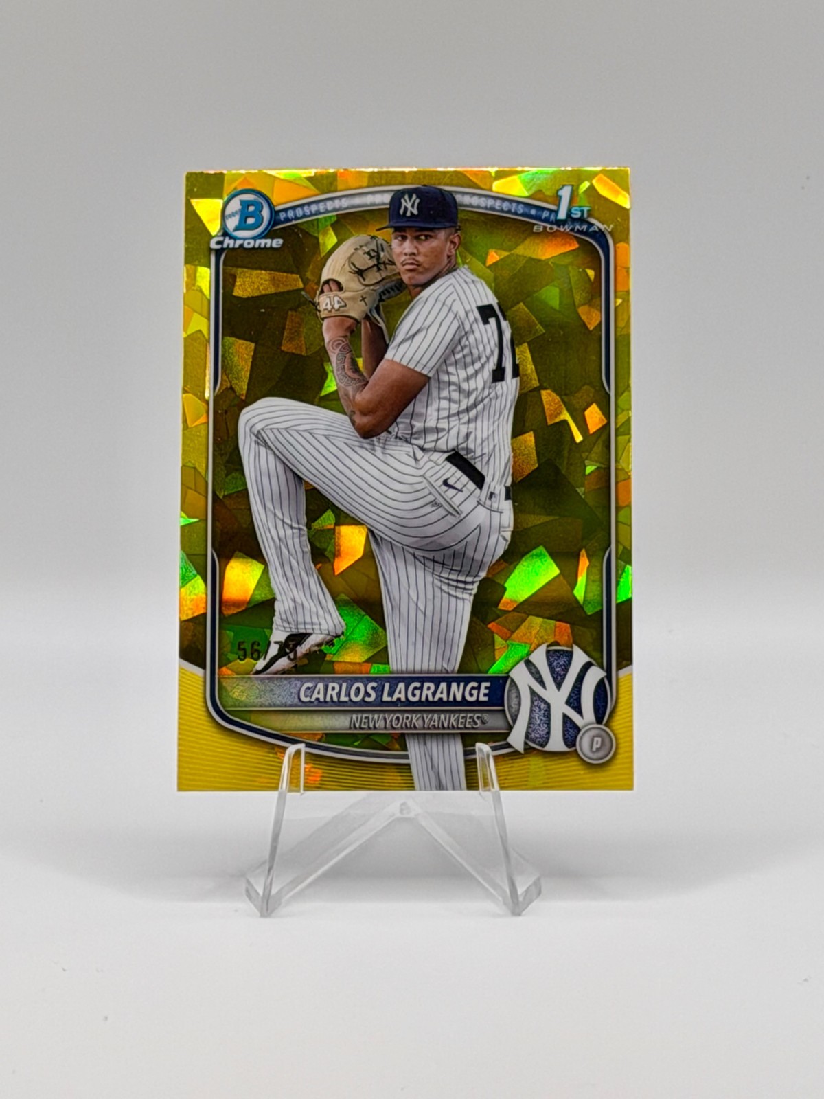 2025 Bowman Chrome Sapphire Carlos Lagrange Yellow /75 #BCP-202 Yankees