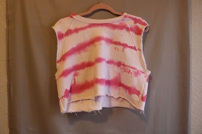 KOCH Women's  T Shirt Top White/Pink Cropped Size M