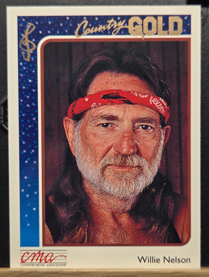 1992 CMA Country Gold- #34 Willie Nelson Rookie Card Factory Sterling GOLD FOIL
