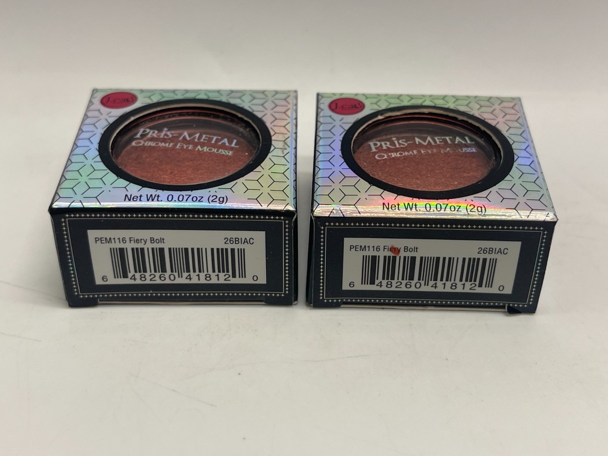 TWO PACK J.Cat Beauty Pris-Metal Chrome Eye Mousse 116 FIERY BOLT