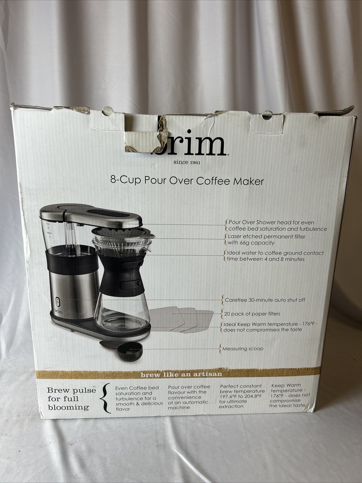 Brim 8Cup Electric Pour Over Coffee Maker Stainless Steel eBay