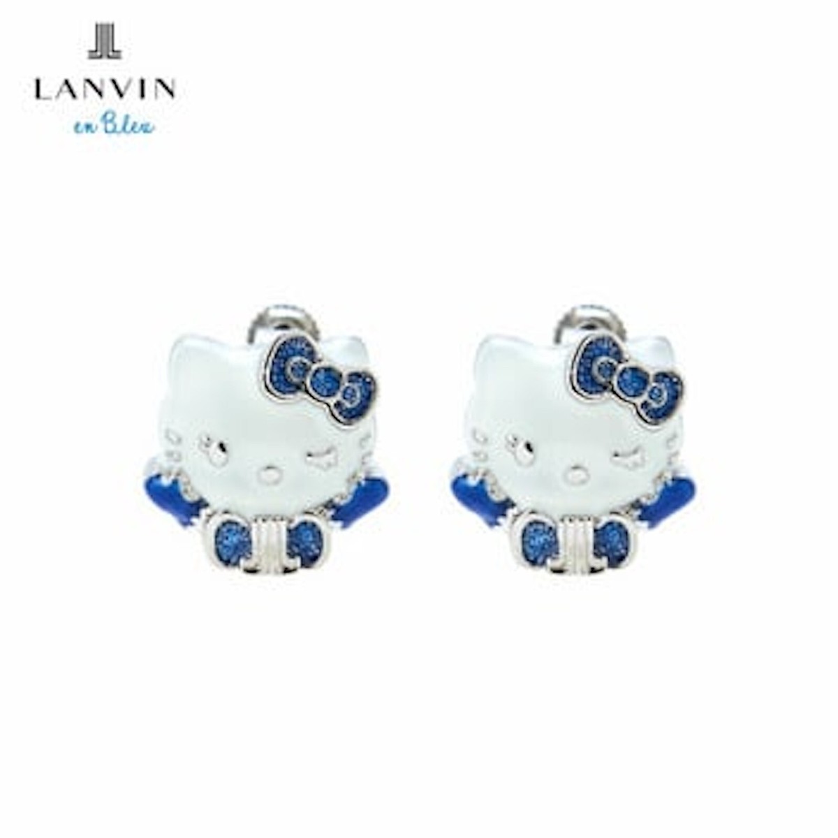 Sanrio Hello Kitty LANVIN en Bleu Clip-On Earrings Blue | eBay