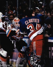 New York Rangers Dan Cloutier Fight Autographed Signed 8x10 Photo COA 