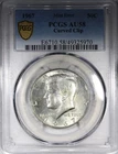 1967 Kennedy Half Dollar PCGS AU58 Curved Clip Mint Error