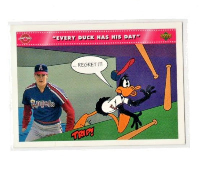 1992 Upper Deck Comic Ball 3 #168 Every Duck Has His Day Jim Abbott Daffy Duck