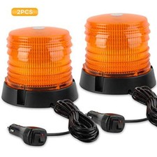 2pcs LED Warning Flash Beacon Lights, 60 LED Amber Warning Safety Flashing Strob