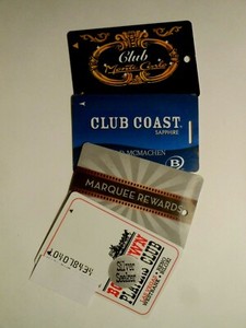 4 CASINO PLAYERS SLOT CARDS MONTE CARLO, COAST CASINOS,  M, BOOMTOWN LAS VEGAS