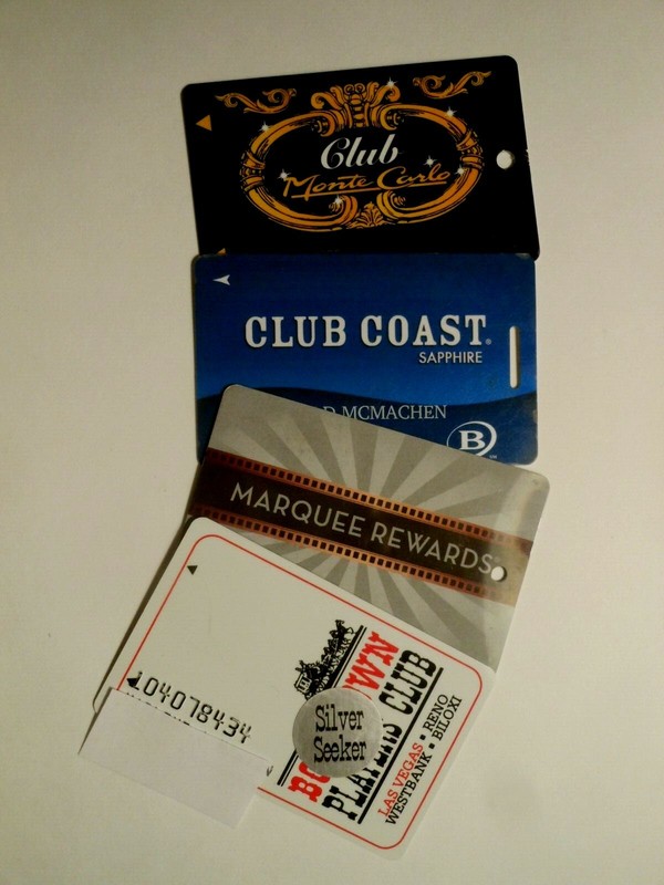 4 CASINO PLAYERS SLOT CARDS MONTE CARLO, COAST CASINOS,  M, BOOMTOWN LAS VEGAS