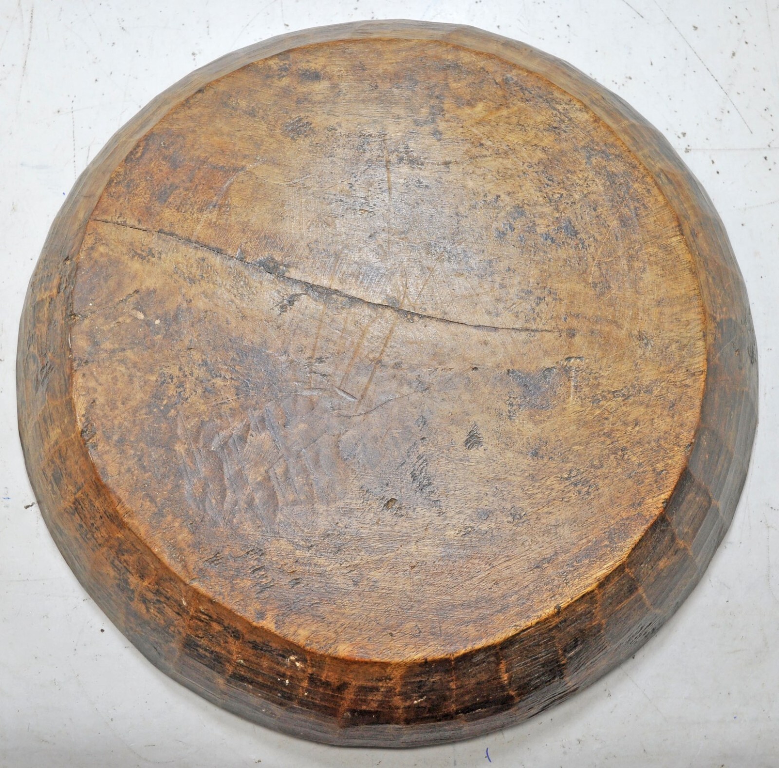 Antique Wooden Round Dough Kneading Bowl Original Old Hand Carved eBay