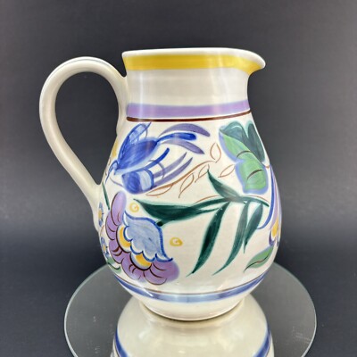 Vintage Poole Pottery Water Pitcher Jug Stoneware Midcentury Signed England 8 