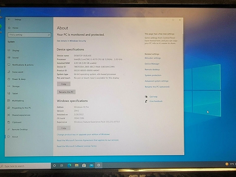 Lenovo ThinkCentre M83 i5-4570 Quad 3.20GHz 4 GB / 500 GB HDD WIN 10 PRO - Image 2 of 4