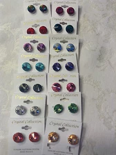 Genuine Austrian Crystal Rivoli Stud 10mm Post Earrings 1/2 inch