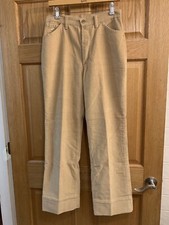 Vintage 90  s Wrangler Misses Full Fit Tan Corduroy Pants Size 14 High Rise - USA