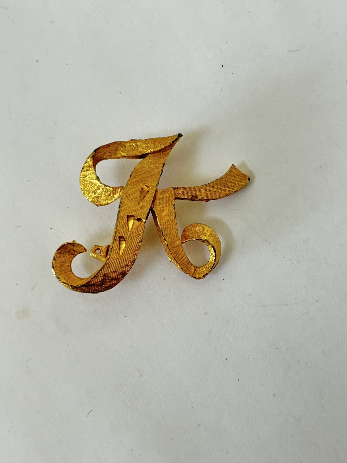 Vintage Signed Mamselle Cursive Initial Letter "K… - image 1
