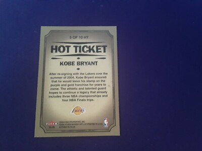 2004-05 Fleer Authentix - Hot Ticket Kobe Bryant #5 HT for sale