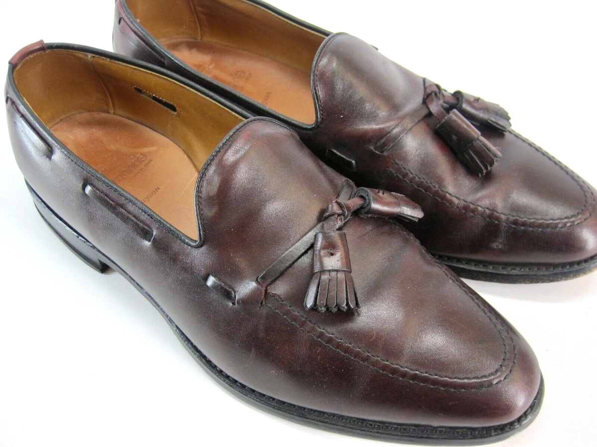 Allen Edmonds Grayson Merlot Burnished Calf Tassel Loafers  display picture 2