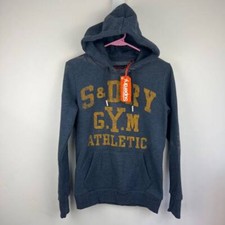 NWT SuperDry womens classic varsity athletics pull over hoodie sweater size 2