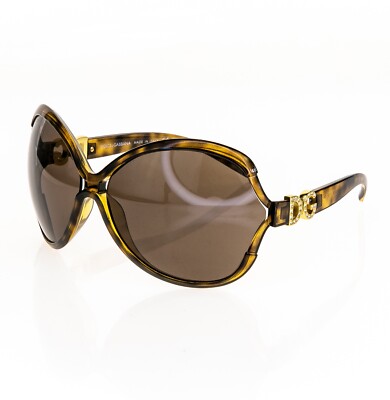 DOLCE & GABBANA 6025 Brown Oversized Butterfly Crystal Sunglasses
