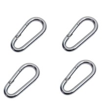 Marine 7/16" Pear Shape Snap Hook Carabiner Connector Stainless Steel T316 4 Pcs