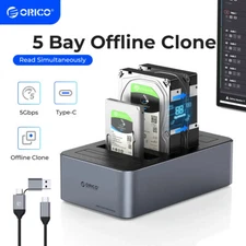 ORICO 5 Bay Hard Drive Station Type-C 2.5''/3.5" HDD Offline Clone 100TB 10Gbps