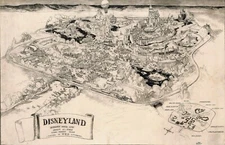 Disneyland Park Schematic Drawing Sketch Map 1955 Poster Print MATTE 13x19