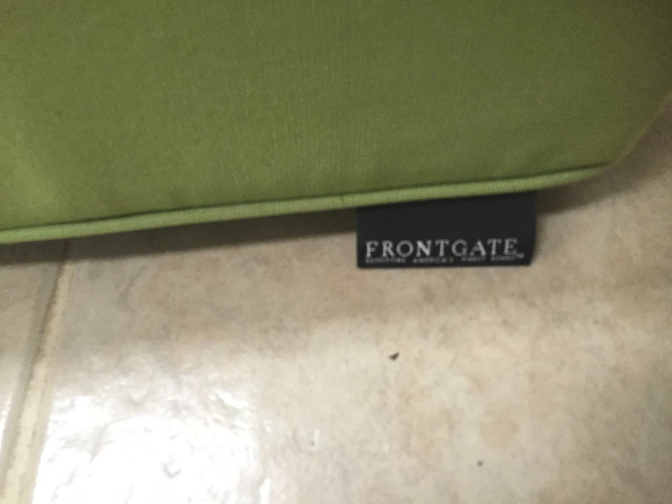Frontgate Cassara Sunbrella Chair Ottoman Bottom Cushion 25x27 Canvas Peridot  - Image 3 of 4