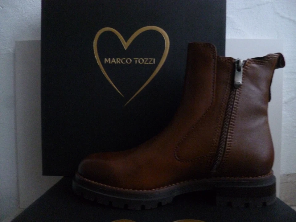 Marco Tozzi Boots Ankle Boots Shoes Leather Brown 25408 - Image 3 of 4