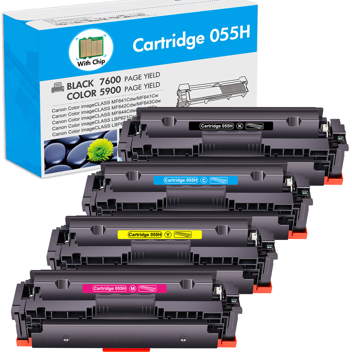 Canon 055 055H Toner with Chip for ImageCLASS MF741cdw MF743cdw MF745Cdw-image