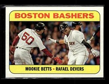 2018 Topps Heritage Combo Cards #CC-10 Boston Bashers Mookie Betts Rafael Devers