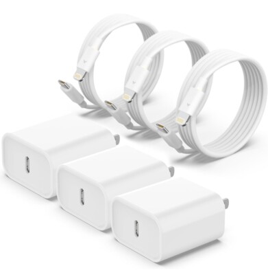 iPhone 14 13 Fast Charger, 3 Pack [MFi Certified] 20W PD USB C 
