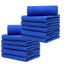 12 Pcs Waffle Weave Microfiber Window Glass Drying Cleaning Towel 16" x 24"