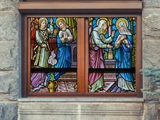 3D Palace 137NAO Window Film Print Sticker Cling Stained Glass UV Block Fay