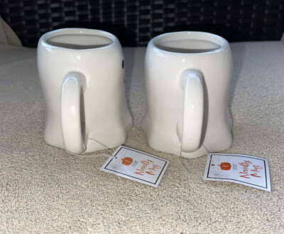 2 Target 3-D Ghost Halloween Coffee Cups Mugs 12oz New Stoneware 2022 Open  Eyes | eBay
