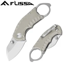 FLISSA Folding Pocket Knife 4" Steel EDC Pocket Knife w/Bottle Opener G10 Handle